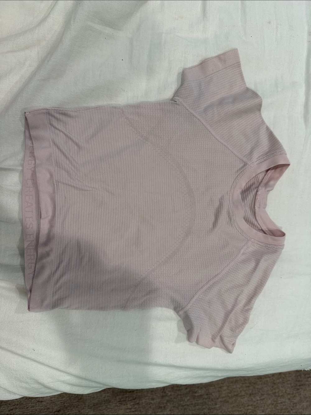 lululemon athletica Light Pink Seamless Short Sleeve Crop Top